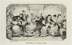 Dicembre - Busto natalizio dalle acqueforti di George Cruikshank per The Comic Almanacks: 1835-1853