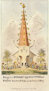 Progetto per una torre e campanile della Chiesa Alta Ritualista, dedicato al Dr. Pusey e al Vicar of Bray, 1868