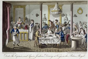 Cena da Very, al Palais Royal - in “Life in Paris” da George Cruikshank