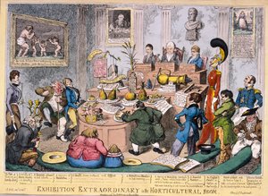Esposizione alla Royal Horticultural Society, Londra, 1826 da George Cruikshank