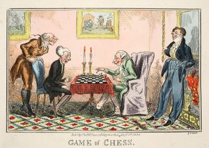Partita a scacchi, pub da Thomas McLean, 1835 da George Cruikshank