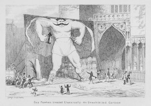 Guy Fawkes trattato classicamente, Un cartone non esposto (incisione) da George Cruikshank