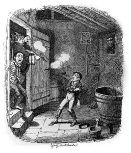 Illustrazione per Oliver Twist (Olivier) di Charles Dickens (1812-1870), di George Cruikshank (1792-1878) da George Cruikshank