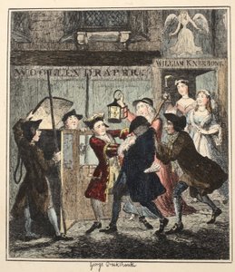 Jack Sheppard Inganna Shotbolt, illustrazione da Jack Sheppard: Un Romanzo di William Harrison Ainsworth, pub. 1839 da George Cruikshank