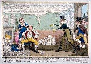 Johnny Bull e le sue banconote false!!! da George Cruikshank