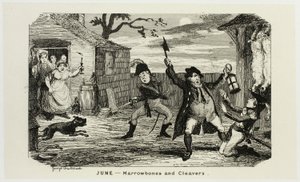 Giugno - Ossa di midollo e mannaie dalle acqueforti di George Cruikshank per The Comic Almanacks: 1835-1853 da George Cruikshank