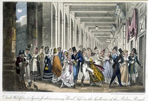 Le gallerie del Palais Royal - in "Life in Paris" di David Carey, Londra da George Cruikshank
