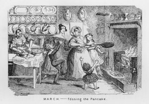 Marzo, lanciare il pancake da George Cruikshank