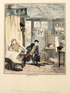 La Signora Sheppard discute con suo figlio, illustrazione da Jack Sheppard: Un Romanzo di William Harrison Ainsworth, pub. 1839 da George Cruikshank