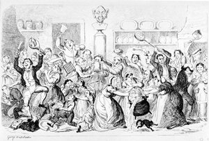 New Harmony - Tutti devono - Nessuno paga, 1845 da George Cruikshank