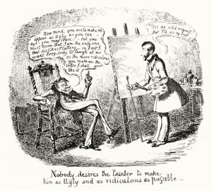 Nessuno desidera che il Pittore lo faccia il più brutto e ridicolo possibile da George Cruikshank