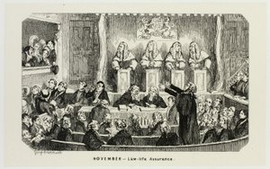 Novembre - Law-Life Assurance dalle acqueforti di George Cruikshank a The Comic Almanacks: 1835-1853