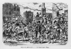 Novembre, Giorno di Santa Cecilia (incisione) da George Cruikshank