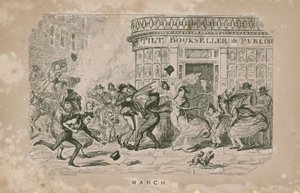 Persone che lottano contro i forti venti da George Cruikshank