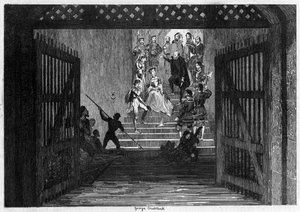 La principessa Elisabetta portata come prigioniera alla Torre di Londra, 1554 da George Cruikshank