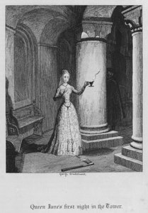 La prima notte della regina Jane nella Torre (incisione) da George Cruikshank