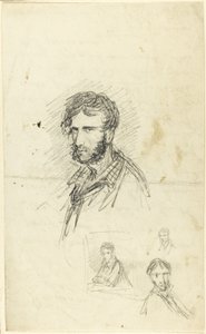 Autoritratto con tre schizzi
