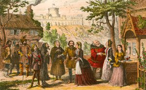 Sir John Falstaff in visita al suo amico Page, a Windsor
