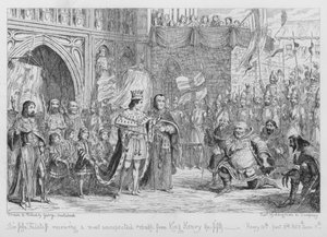 Sir John Falstaff riceve un rimprovero inaspettato da Re Enrico V da George Cruikshank