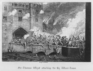 Sir Thomas Wyat attacca la Torre By Ward (incisione) da George Cruikshank