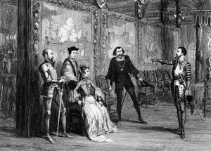 Sir Thomas Wyatt detta i termini alla regina Maria nella Torre Bianca, c1553 1840 da George Cruikshank