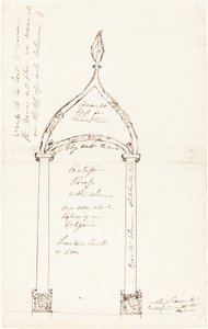 Schizzo di recessione ottagonale con colonne da George Cruikshank