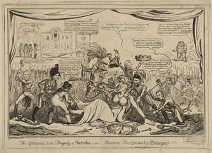 Il seguito (sic) alla tragedia di Waterloo o Madame Francois e i suoi manager!!!, pubblicato il 9 novembre da George Cruikshank