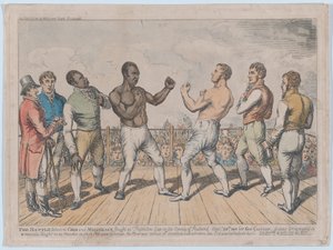 La battaglia tra Cribb e Molineaux, 28 settembre 1811 da George Cruikshank