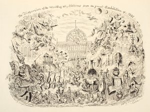 La dispersione delle opere di tutte le nazioni dalla Grande Esposizione del 1851, pub. 1851 da George Cruikshank