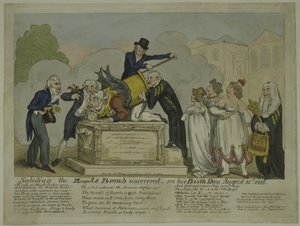 La Bomba del Reggente, 1816 (incisione colorata) da George Cruikshank