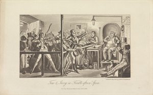 Tom e Jerry nei guai dopo una baldoria da George Cruikshank