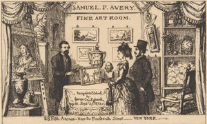 Biglietto da visita per Samuel P. Avery--Fine Art Room, 1873 da George Cruikshank