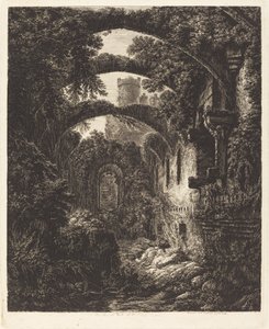 La grande sala del castello di Conway da George Cuitt the Younger