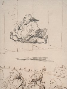 Un uomo che fa la spaccata, c.1760-90 da George Dance