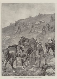Cavaliere della Luce Imperiale che tiene i cavalli durante un attacco da George Derville Rowlandson