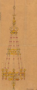 Disegni eseguiti per Jones e Willis, produttori di mobili per chiese in metallo e legno di Birmingham e Londra da George Edmund Street