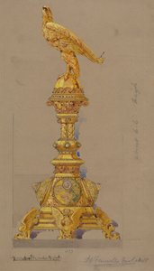 Design eseguiti per Jones e Willis, lavoratori di metallo e legno e produttori di mobili per chiese di Birmingham e Londra da George Edmund Street