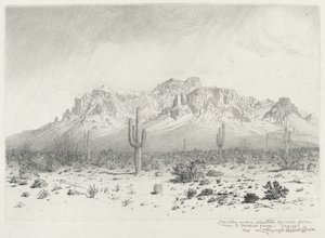 Montagna della Superstizione, Sentiero Apache, Arizona (n.1) da George Elbert Burr