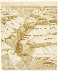 Senza titolo (disegno di trasferimento per il Grand Canyon [n. 1]) da George Elbert Burr