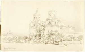 Senza titolo (disegno di trasferimento per la Missione di San Xavier, Tucson, Arizona) da George Elbert Burr