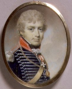 Ritratto miniatura di Sir Charles Burrell Blunt, 1798 da George Engleheart