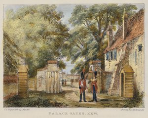 Cancelli del Palazzo, Kew, tavola 3 da Kew Gardens: Una Serie di Ventiquattro Disegni su Pietra, inciso da Charles Hullmandel (1789-1850) pubblicato nel 1820