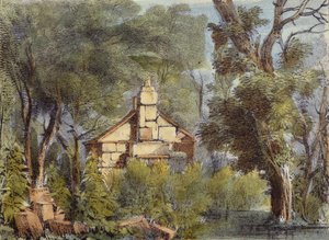 Casa di pietra, Richmond Gardens, tavola 23 da Kew Gardens: Una serie di ventiquattro disegni su pietra, incisa da Charles Hullmandel