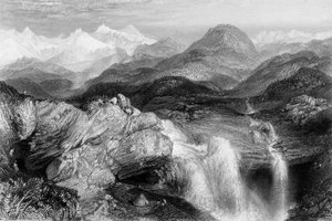 Cascate vicino alla sorgente del Jumna da George Francis White