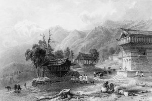 Villaggio di Khandoo, sul Monte Choor da George Francis White