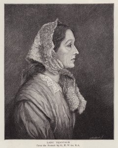 Ritratto di Emily Tennyson, Lady Tennyson, moglie del poeta laureato inglese Alfred, Lord Tennyson da George Frederick (after) Watts