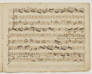 Vieni o caro che senza il suo core, f.7r da "Aditionall [sic] songs for Rinaldo", c.1717 da George Frederick Handel
