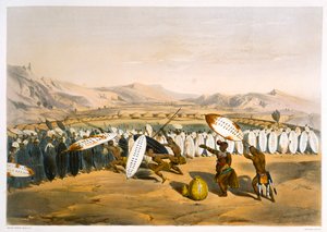 Umpanda che Rivede le Sue Truppe a Nonduengi da George French Angas