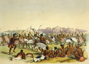 Danza di caccia Zulu vicino alle montagne Engooi, tavola 14 da 