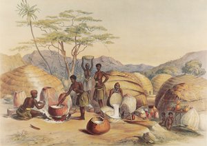 Donne Zulu che preparano 